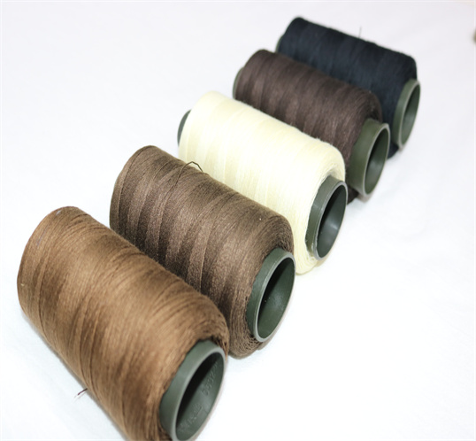 Different color threads for hand tied extensions
