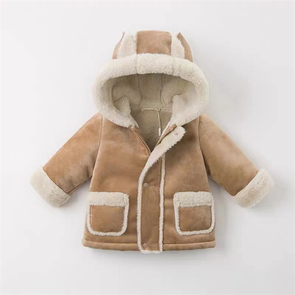 double layer hooded flannel coat