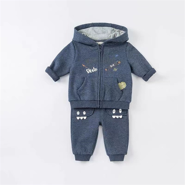 melange hooded knitted baby suits