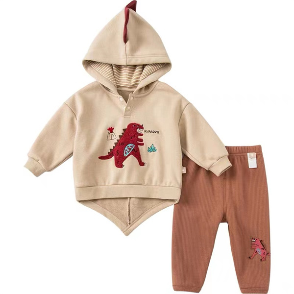 dinosaur hooded knitted baby suits