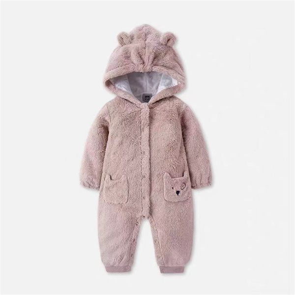 Fox fur long-sleeved romper