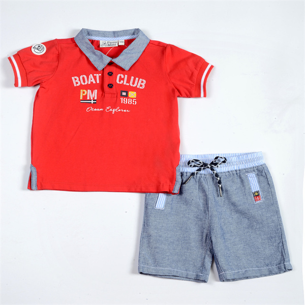 polo shirt shorts 2pcs set