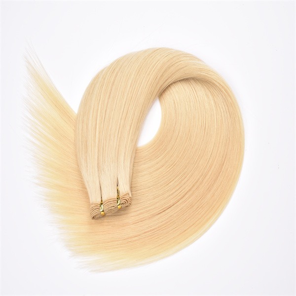Best quality blonde color hand tied hair extensions