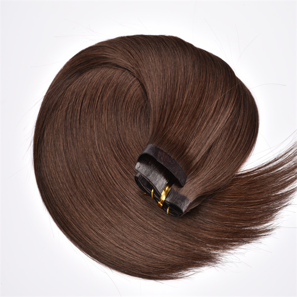 Double drawn cuticle intactPU Clip in hair extensions