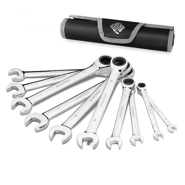 10-piece SAE ratchet spanner set