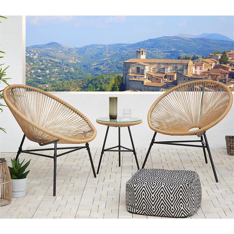 Outdoor 3pcs acapulco patio bistro Set of 2 chairs