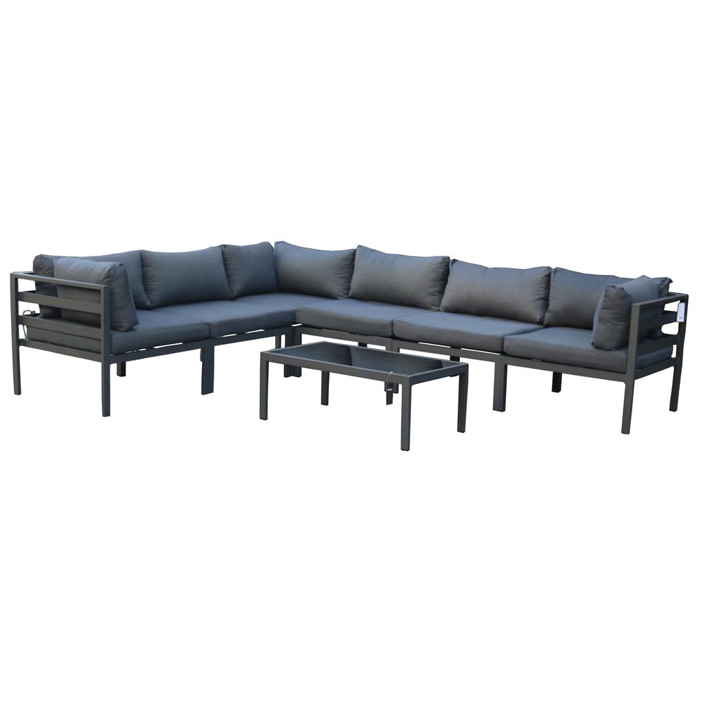 Outdoor Sectionals & Sofas - 7pcs Modern Metal Patio Sofa Sets