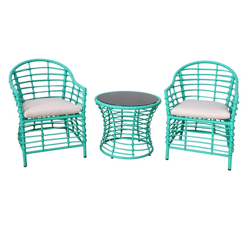Outdoor bistro sets-3 piece rattan patio bistro set, balcony/cafe table and chairs