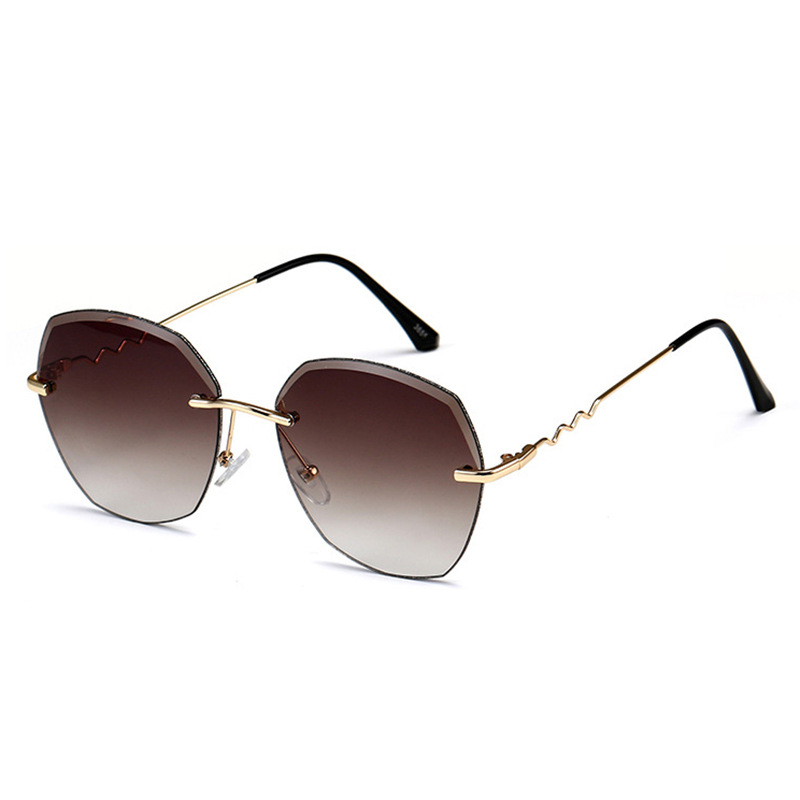 KAILIANG 3655 Irregular Rimless Retro Sunglasses for Women