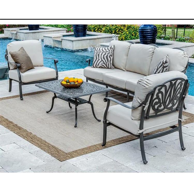 Patio furniture-4pc aluminum outdoor sofa, patio sofa and coffee table set
