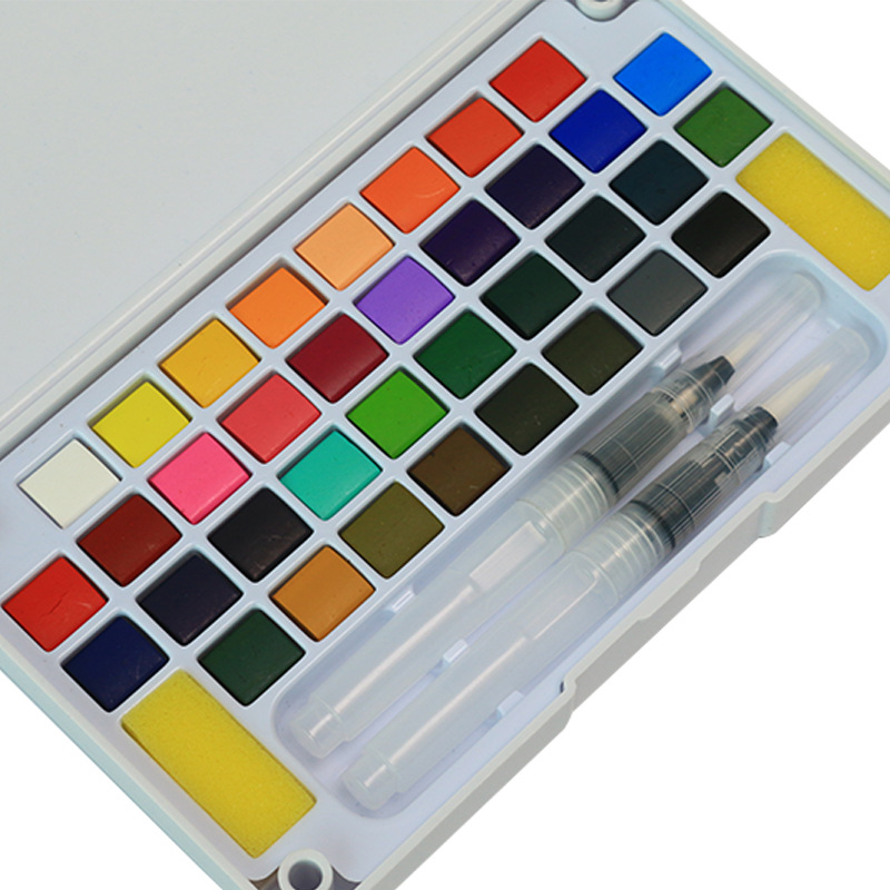 36 color half dry watercolor paint