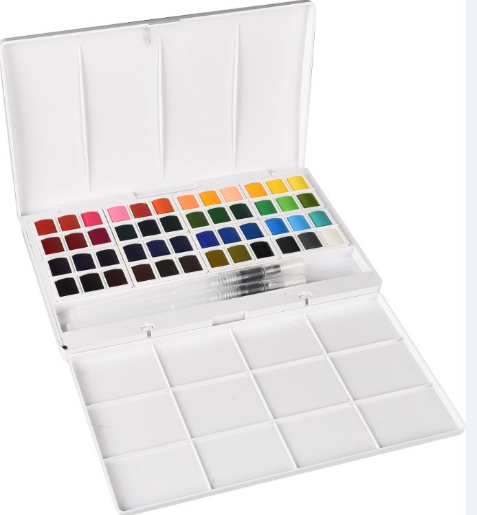 48 color half dry watercolor paint