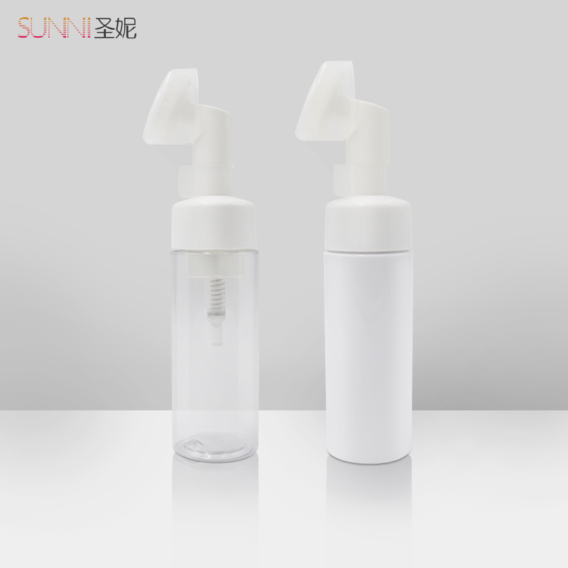120ml Cosmetic Facial Cleanser Foam Bottle with Brush