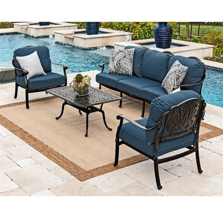 4pc Cast aluminum outdoor patio conversation set