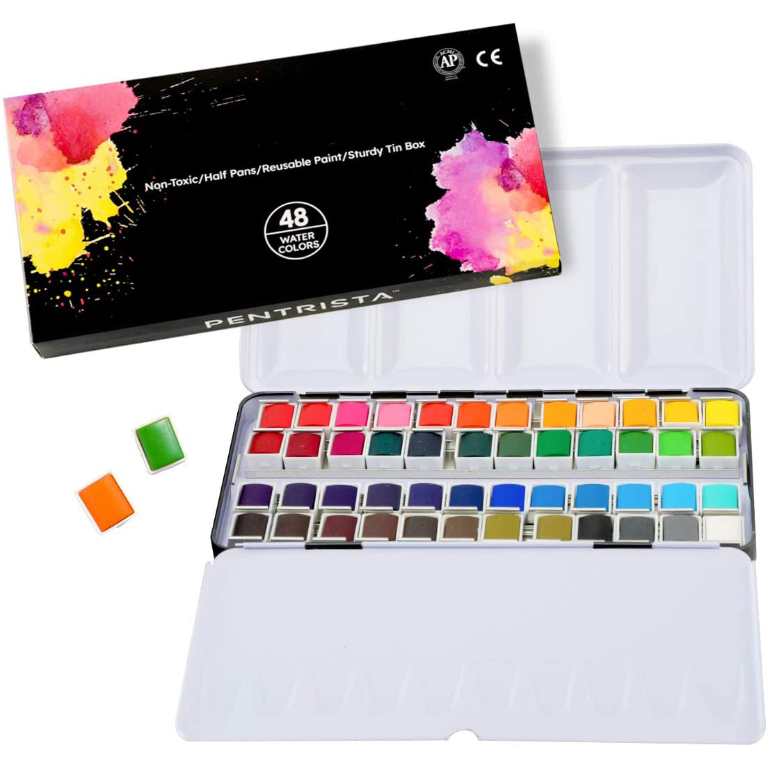 paper box watercolor solid paint gift set