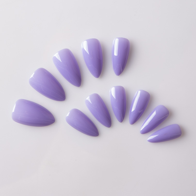 Easywell 28 pcs manufacture wholesale shiny pointed nails full coverage false nails