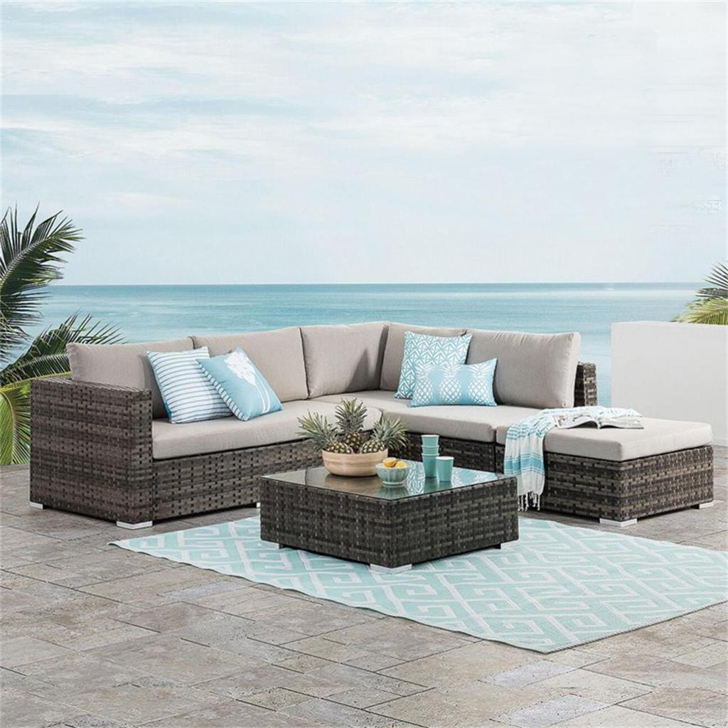 Rattan outdoor sofa L shape rattan outdoor furniture sectional sofa set