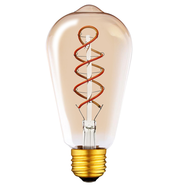 Bulbo espiral ST64 E27 de Dimmable LED Edison del filamento
