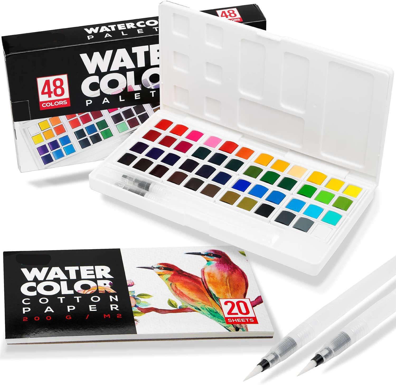 superior watercolor solid paint travel set