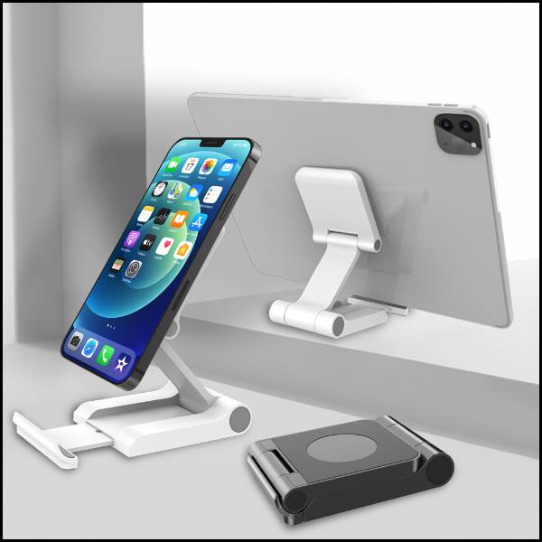 Folding Desktop Phone Stand Portable Phone Holder For Desk Thick Case Friendly for Iphone 12 Series
