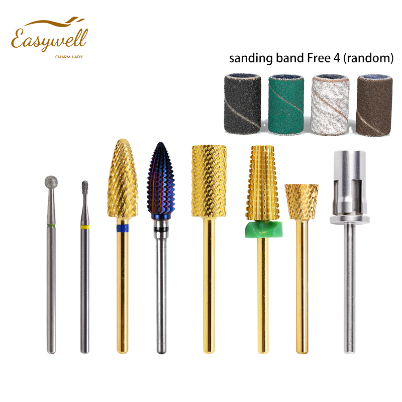 Easywell carbide nail drill bits set 8 pcs / set