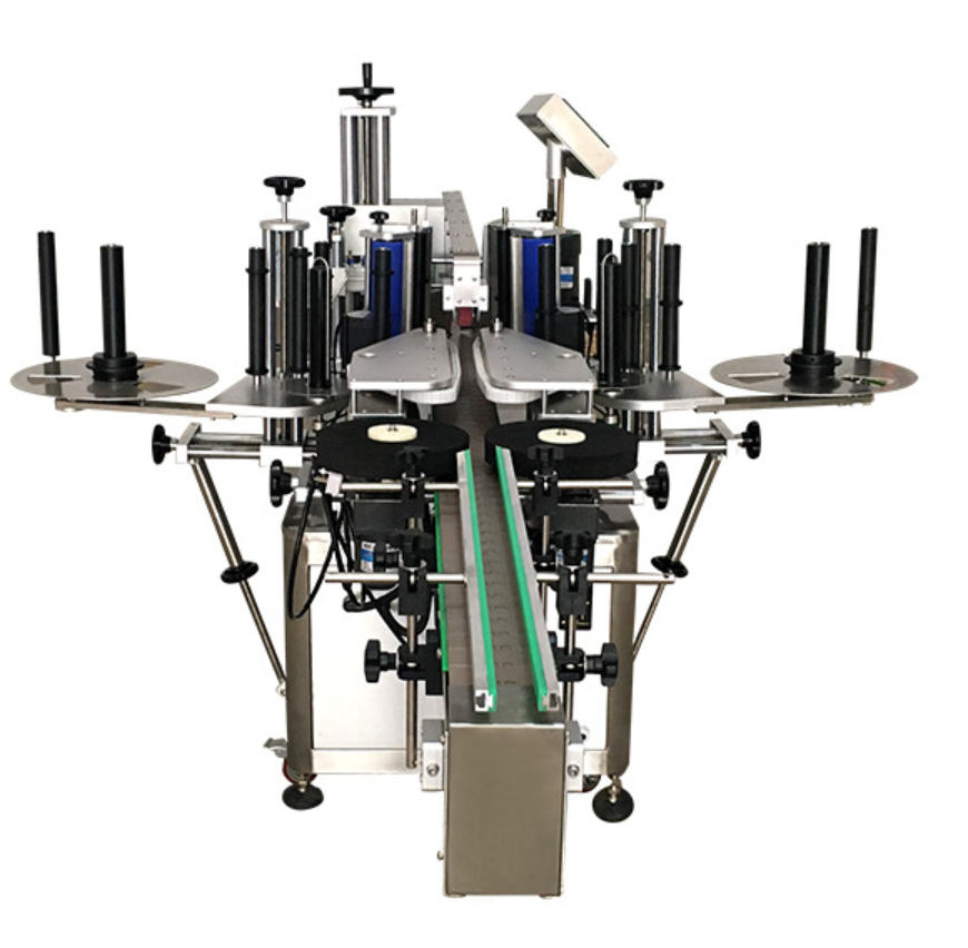 Double side labeling machine for square bottles