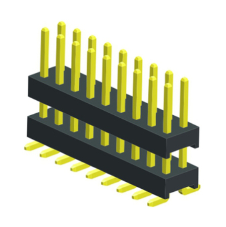 2.54mm double row board spacer dual SMT male header