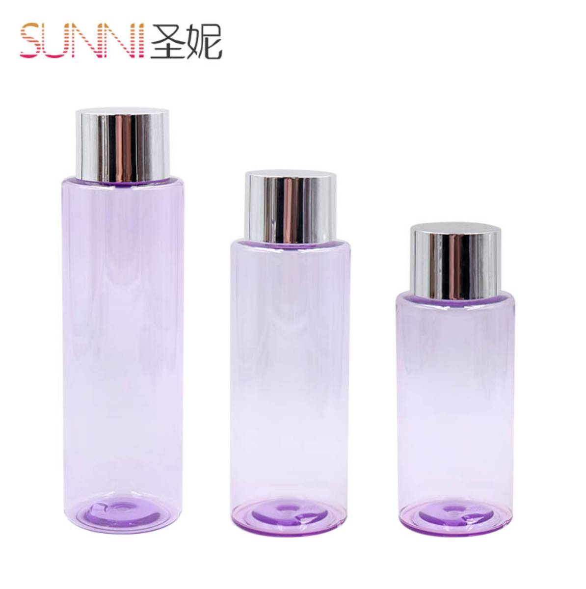 Purple Toner Bottle with UV Coating Sliver Screw Cap