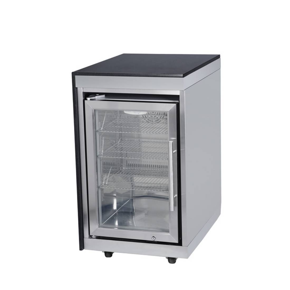 Manufacture Sale Kitchen Double Cabinet 304 Stainless Steel Cabinet With Black Steel Door
