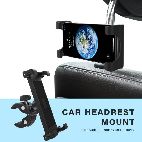 360 Degree Rotation Safety Ipad Car Holder Back Seat Universal Headrest Tablet Holder For 4-12.9" Device
