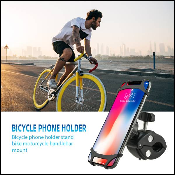 Universal Mobile Stand Motorcycle Phone Mount Silicone Strap Iphone Holder For Bike