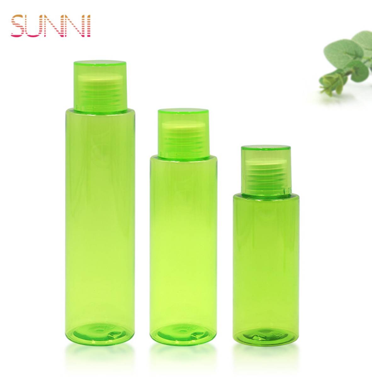 Environmentally Friendly Green Toner Spray Bottle with Double Layer Screw Cap Toner Bottle Skincares