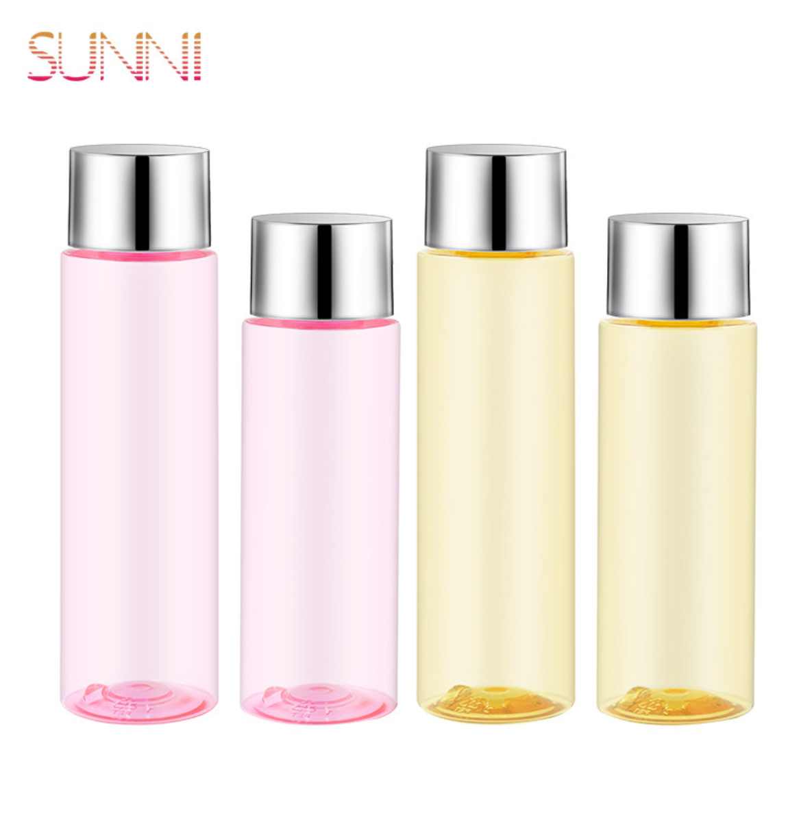 Premium Plastic Cosmetic 150ml 180ml Yellow and Pink Toner Make Up Remover Bottle