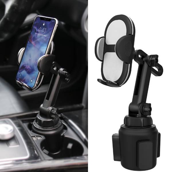 Universal Telescopic Iphone Cup Holder One Button Release Phone Holder For Car Cup Holder