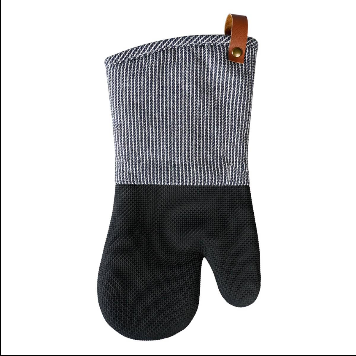 Grey Stripe Neoprene oven mitts