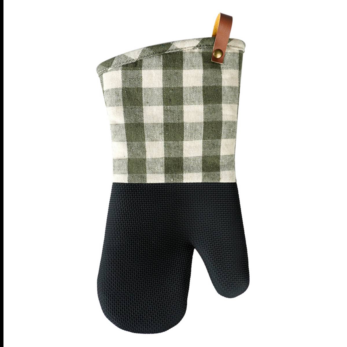 Green Lattice Pattern Neoprene oven mitts