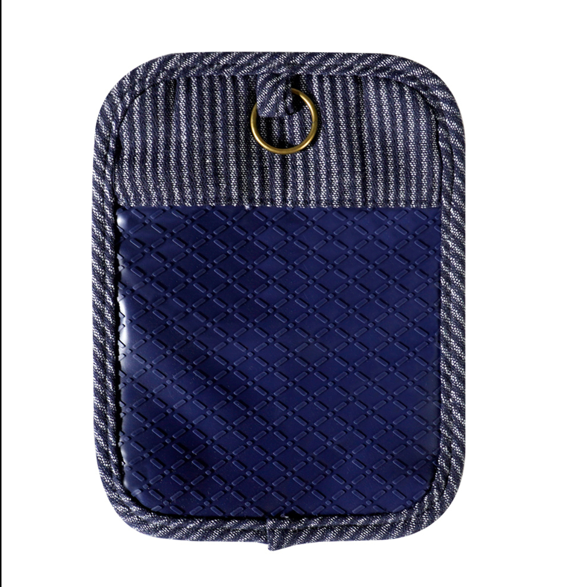 Navy Blue Stripe Silicone oven mitts