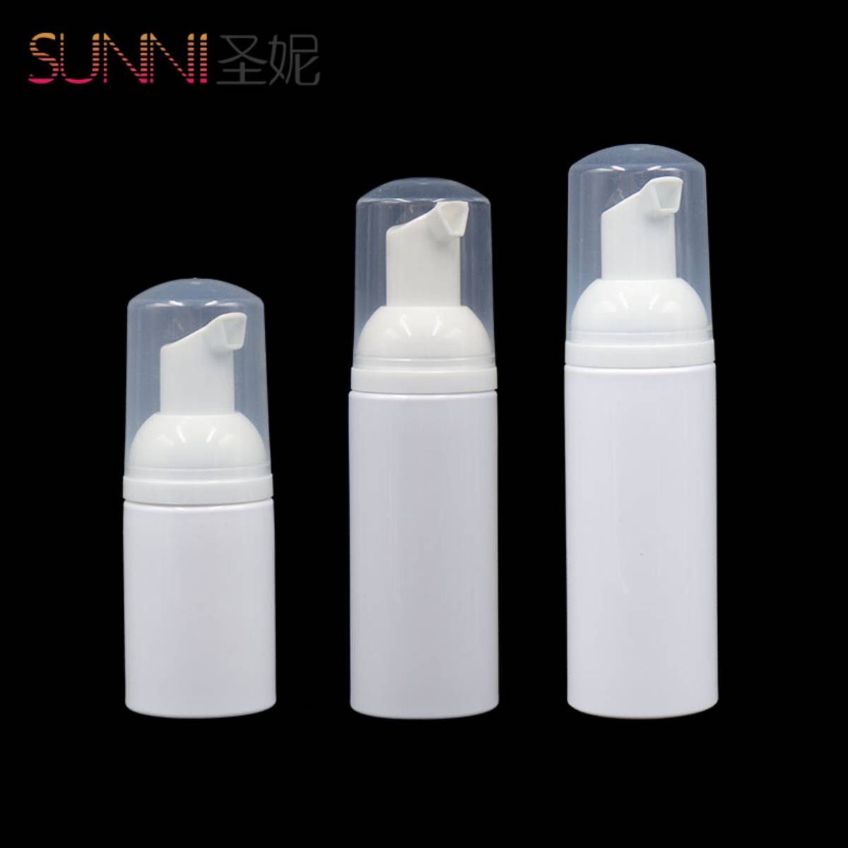 White Transparent Foam Bottle with Brush 30ml 60ml Empty Foam Dispenser Bottle