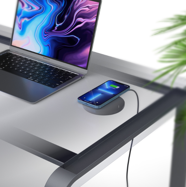 Beneath Desk Embedded Hidden Wireless Charger With Built-in Fan Fast Wireless Charging Station For Airpod For QI-Enabled Devices