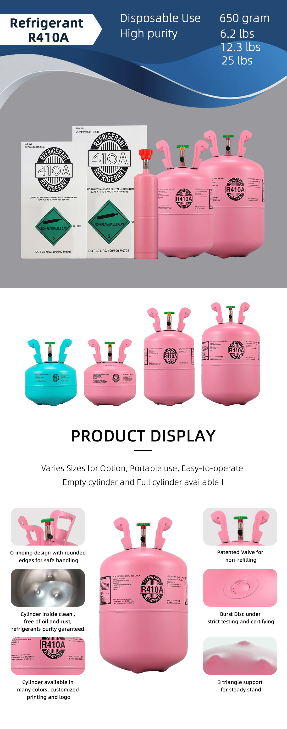 R410A Refrigerants Cylinder