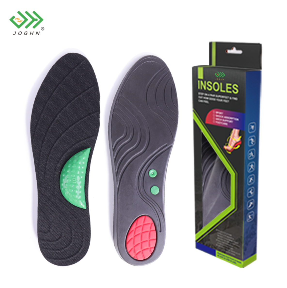 JOGHN Wholesale new develop orthotic insole arch support insole with carbon fiber insole for shoes