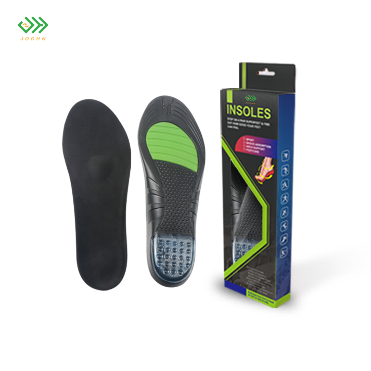 JOGHN wholesale outdoor sports running sport insoles orthotic insoles Breathable shoe insole