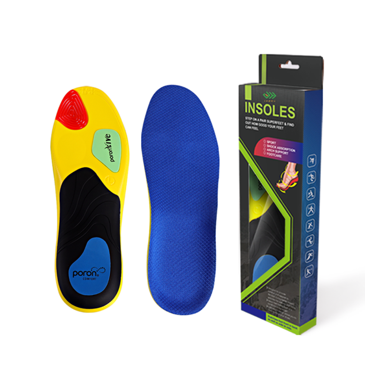 Comfort PU Polyurethane Sport shoe Insoles For Men Women Arch Supports Best Cushion Insole Foot sports insole