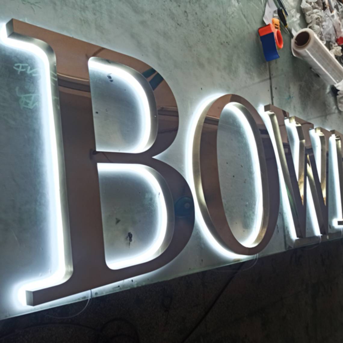 Backlit Acrylic Letters Stainless Steel 3D Signage • Lindo Signage