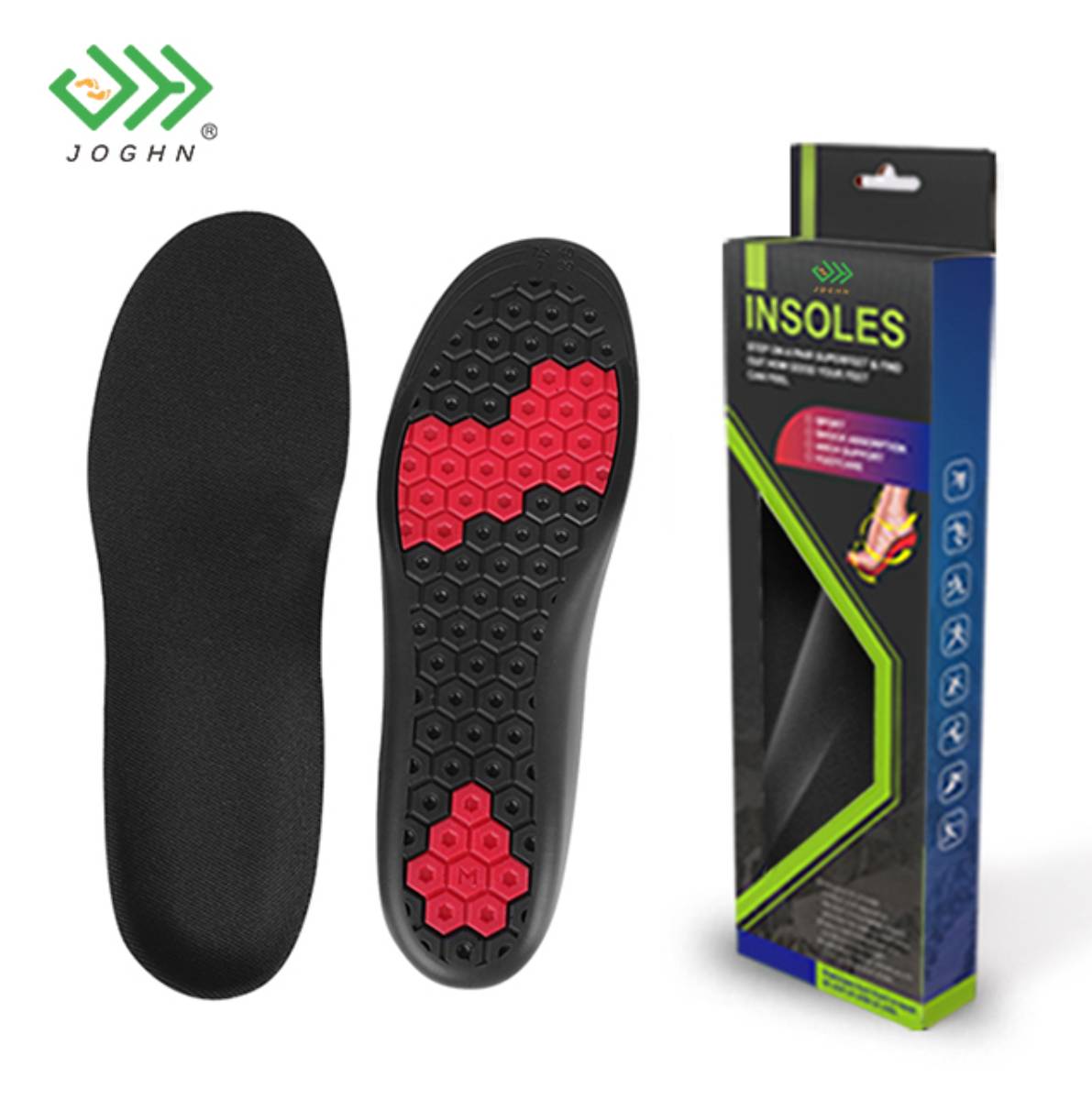 ot sale high-elastic PU 2-4cm height increase shoe insoles shock absorption sports full pad for shoes