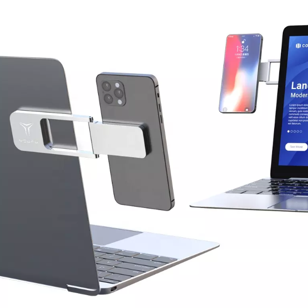 Aluminium Alloy Portable Magnetic Laptop Phone Holder Foldable Notebook Extension Bracket Adjustable Computer Monitor Side Phone Mount