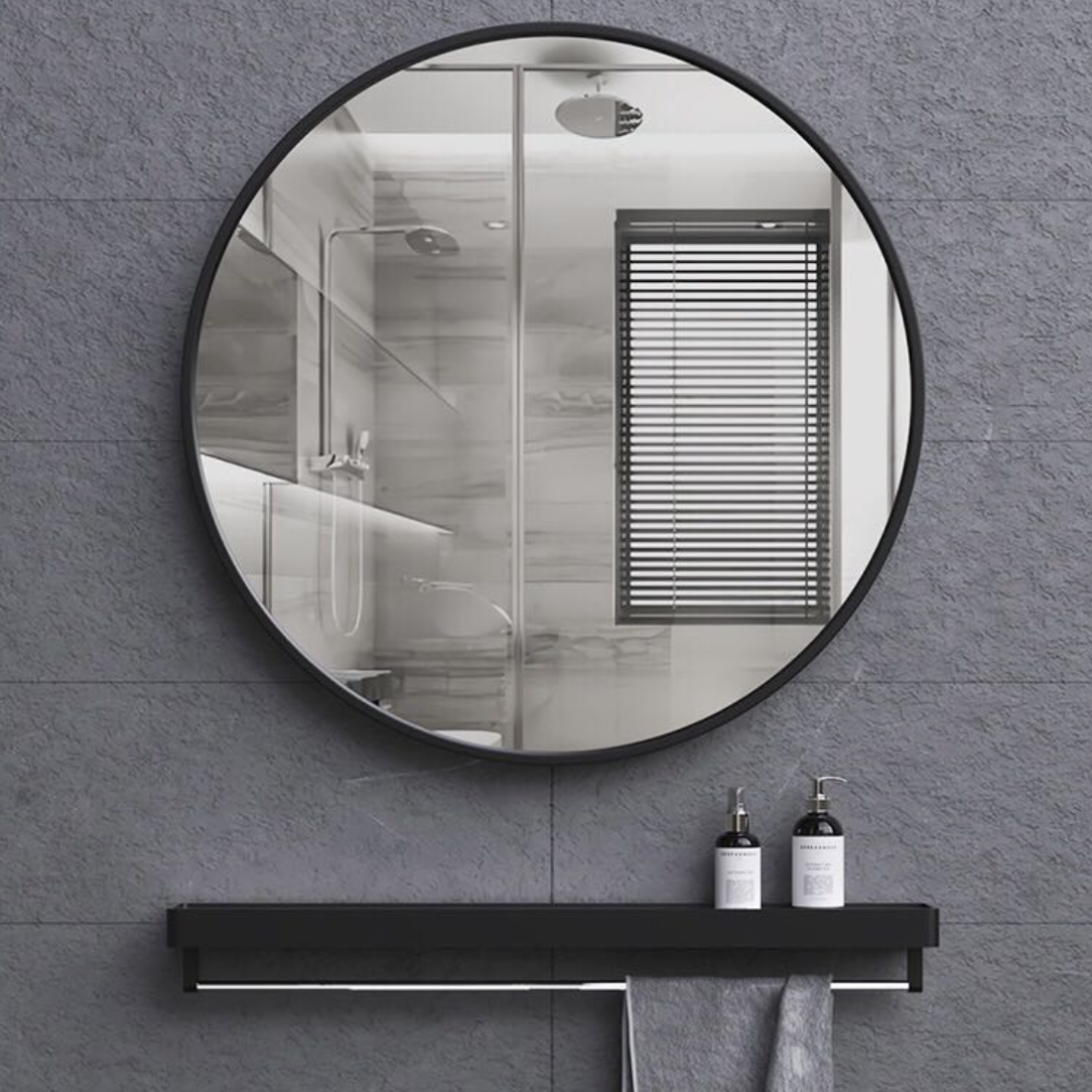 Round Metal Frame Mirror