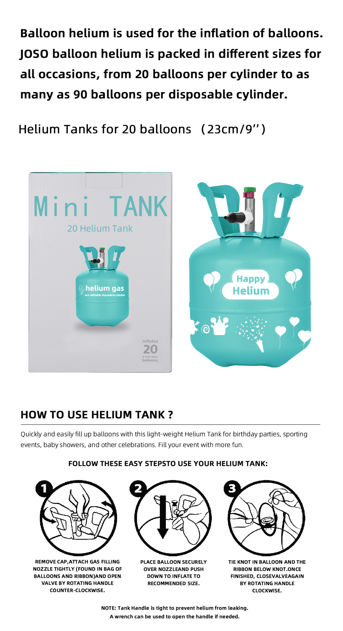 Mini 20 helium tank