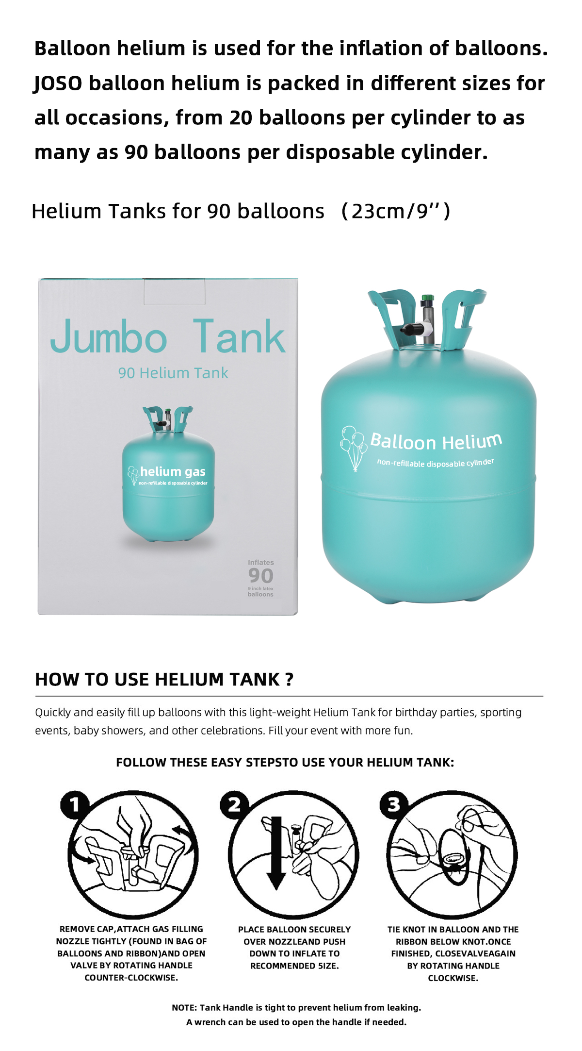 Jumbo 90 Helium Balloons Tank