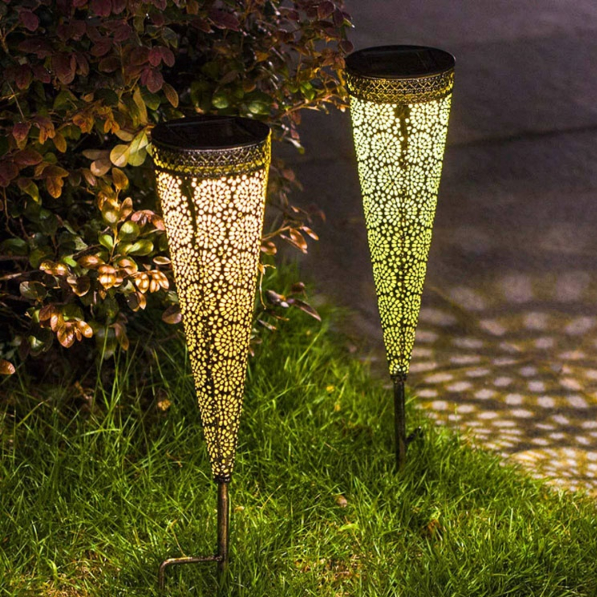 Outdoor garden solar LED floor light IP44 lawn light 2PC